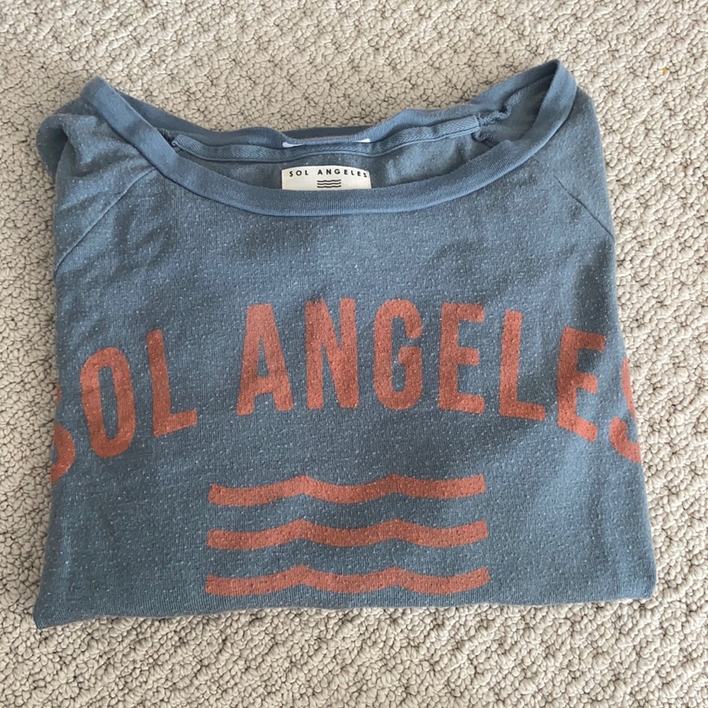 Teal Blue Sundry Long-sleeve Crewneck